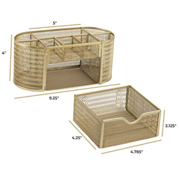 Stylish Gold Desk Organizer for Home Office Decor