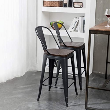 AKLAUS Modern Metal Bar Stools Set of 4 for Home