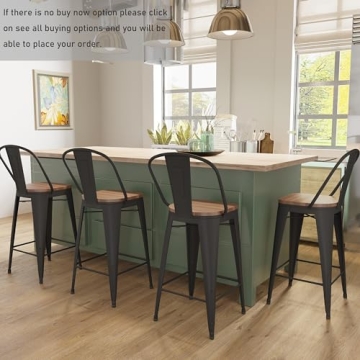 AKLAUS Modern Metal Bar Stools Set of 4 for Home