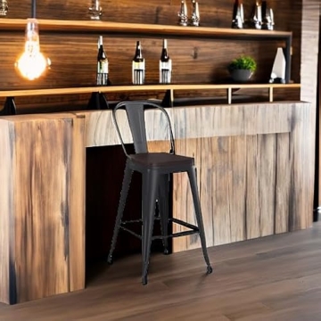 AKLAUS Modern Metal Bar Stools Set of 4 for Home