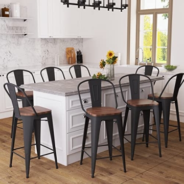 AKLAUS Modern Metal Bar Stools Set of 4 for Home