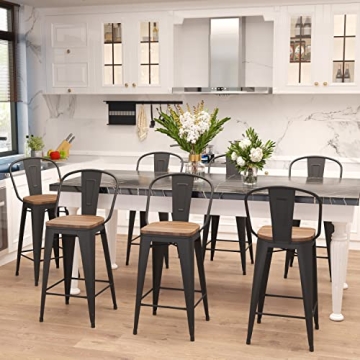 AKLAUS Modern Metal Bar Stools Set of 4 for Home