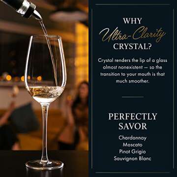 ELIXIR White Wine Glasses Set of 4 - Hand Blown Crystal