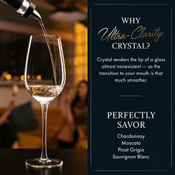 ELIXIR White Wine Glasses Set of 4 - Hand Blown Crystal