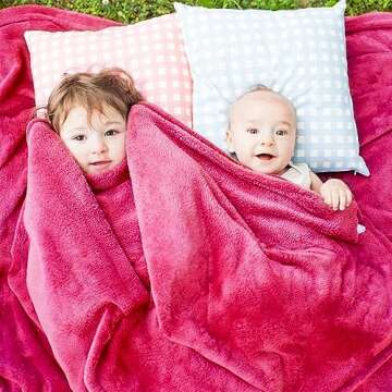 Fleece Pink Throw Blanket for Couch Cozy Soft Throws Lightweight Fall Fuzzy Couch Chairs Sofa Bedroo...
