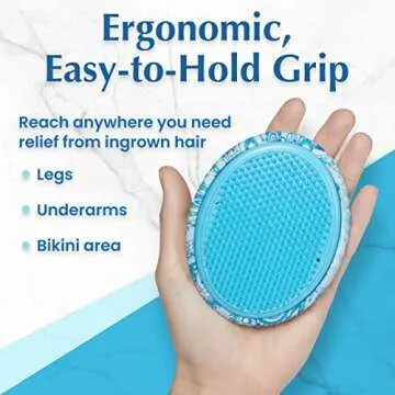 Dylonic Body Brush for Razor Bumps and Ingrown Hairs Treatment - 1pk Skin Exfoliator for Body Shaving Irritation, Strawberry Legs, Armpit, Bikini Line - Blue