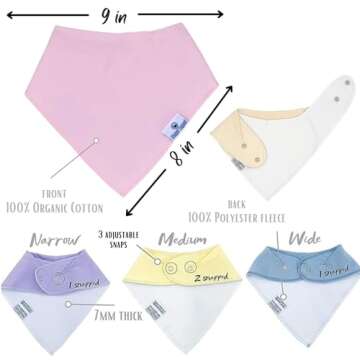 DiaperSquad Baby Bibs 10-Pack for Drooling & Teething