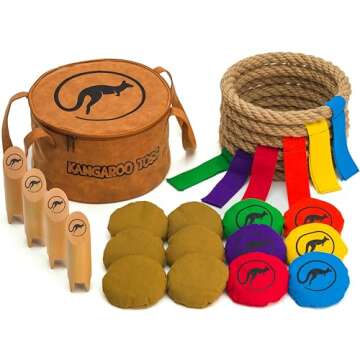 Kangaroo Toss - Official Set - Outdoor Games - Beach Toys - Yard Games - Backyard Games - Lawn Games - Camping Games - Ladder Toss - Bocce - Cornhole - for Adults and Family
