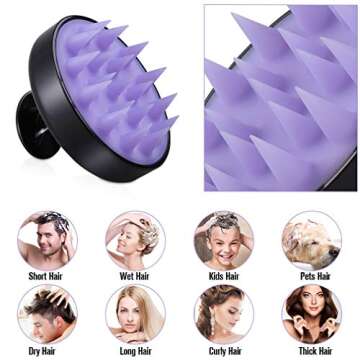 HAWATOUR Hair Scalp Massager, Scalp Care Shampoo Brush with Soft Silicon Massager, Head Massager Hai...