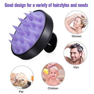 HAWATOUR Hair Scalp Massager, Scalp Care Shampoo Brush with Soft Silicon Massager, Head Massager Hair Care Tool for Women Men Kid for All Hair Types, Black