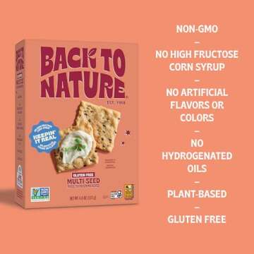 Back to Nature Gluten Free Crackers, Multi-Seed Rice Thins - Dairy Free, Non-GMO, Made with Whole Grain Brown Rice Flour, Delicious & Quality Snacks, 4 Ounce​ (Pack of 12)