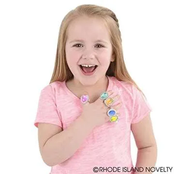 Rhode Island Novelty Plastic Jewel Rings - 24 Count Assorted