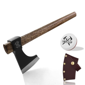 Viking Tomahawk Axe, 19" Throwing Axe with 1065 High Carbon Steel and Beech Wooden Handle, Throwing ...