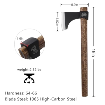 Viking Tomahawk Axe 19" High Carbon Steel for Throwing