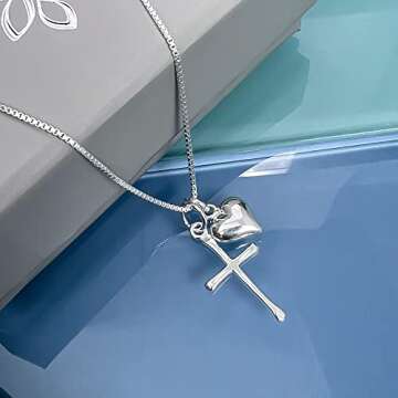 Sterling Silver Cross Necklace for Girls - Perfect Communion Gift