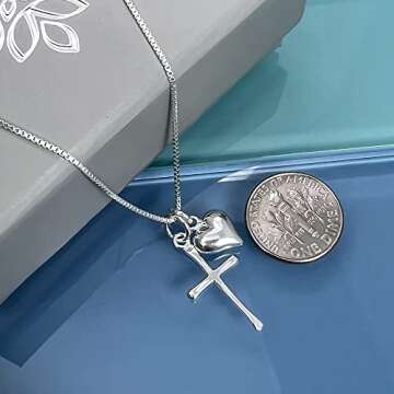 Sterling Silver Cross Necklace for Girls - Perfect Communion Gift