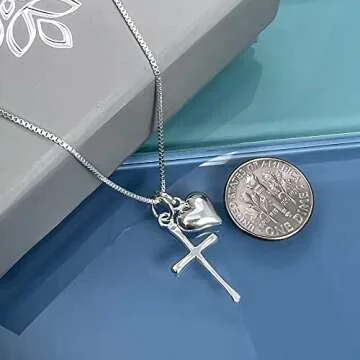 Sterling Silver Cross Necklace for Girls - Perfect Communion Gift