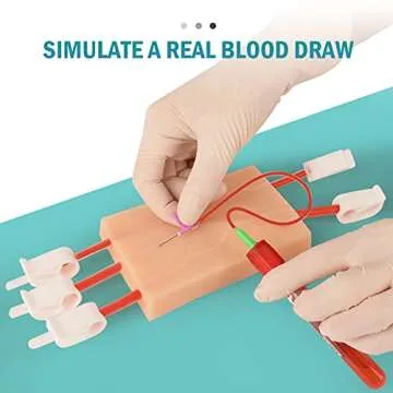 Ultrassist IV Insertion/Injection Training Pad with Simulated Dermatoglyph and Raised Veins, Injection Practice Pad for Nursing Student Training, Practice and Education