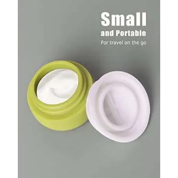 Travel Containers for Toiletries, Gemice Silicone Cream Jars, TSA Approved Travel Size Containers Le...