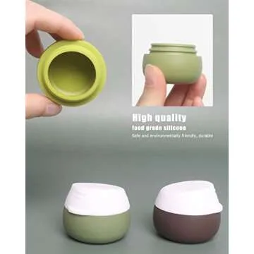 Travel Containers for Toiletries, Gemice Silicone Cream Jars, TSA Approved Travel Size Containers Leak-proof Travel Accessories with Lid for Cosmetic Makeup Face Body Hand Cream (4 Pieces)
