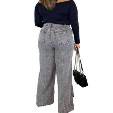 Vaceky Hollow Out Jeans Women Y2K Trendy High Waist Straight Leg Stretchy Summer Denim Pant Black