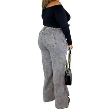 Vaceky Hollow Out Jeans Women Y2K Trendy High Waist Straight Leg Stretchy Summer Denim Pant Black