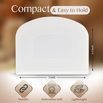 Flexible White Silicone Bowl Scrapers for All Food Prep