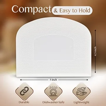 Flexible White Silicone Bowl Scrapers for All Food Prep