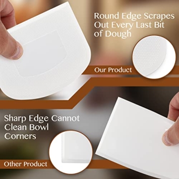 Flexible White Silicone Bowl Scrapers for All Food Prep