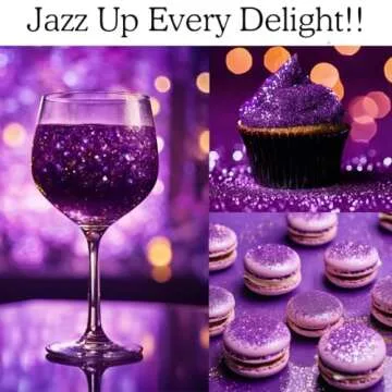 Bulk-(10g) Purple Edible Glitter for Drinks Purple Sprinkles for Cake Decorating, Cocktails, Purple Luster Dust Edible Glitter for Cakes, Edible Cake Decorations 100% Food Safe, Vegan, Gluten Free.