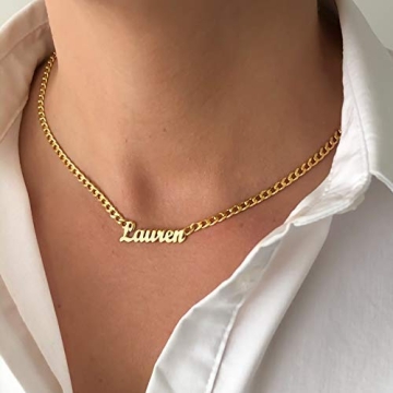 Dainty Personalized Name Necklace with Curb Chain - Custom Silver Gift for Women