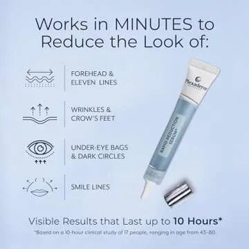 Plexaderm Rapid Reduction Eye Serum - Visibly Reduces Under-Eye Bags, Wrinkles, Dark Circles, Fine Lines & Crow's Feet Instantly, Anti Aging Wrinkle Remover for Face, Full Size Tube