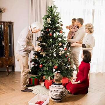 LASPERAL Knitted Tree Skirt 48 Inch Ivory White Crochet Christmas Tree Skirt, Farmhouse Rustic Cable...