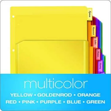 Oxford Expanding Plastic Binder Dividers, Divider for 3 Ring Binder, Flexible Front Expanding Pockets, 8 Tab, Insertable Multicolor Tabs, Letter Size, 3 Sets (89605)
