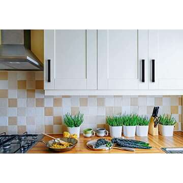 Ravinte 32 Pack 3-3/4 Inch Kitchen Square Cabinet Handles Matte Black Cabinet Pulls Black Drawer Pulls Kitchen Cabinet Hardware Kitchen Handles