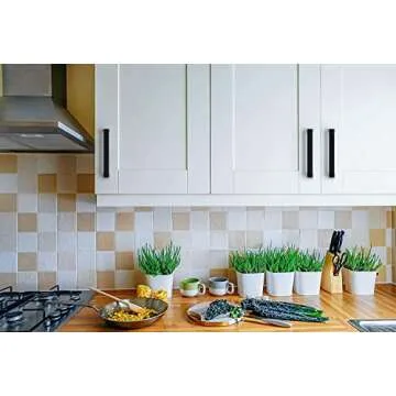 Ravinte 32 Pack 3-3/4 Inch Kitchen Square Cabinet Handles Matte Black Cabinet Pulls Black Drawer Pulls Kitchen Cabinet Hardware Kitchen Handles