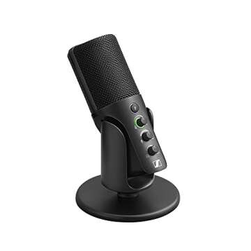 SENNHEISER Professional Profile - USB Cardioid Condenser Microphone & Table Stand, 1.2 m USB-C Cable - Mute Button, Built-in Headphone Jack, Gain, Mix & Volume Control, for PC & Mac,Black