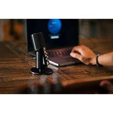 SENNHEISER Professional Profile - USB Cardioid Condenser Microphone & Table Stand, 1.2 m USB-C Cable - Mute Button, Built-in Headphone Jack, Gain, Mix & Volume Control, for PC & Mac,Black