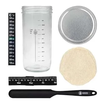 Cultures For Health Sourdough Starter Jar Kit | Easy DIY Breadmaking Kit for Sourdough Bread | Essential Baking Supplies for Homemade Bread | Glass Jar Kit With Spatula Baking Set | Fermentation Jar