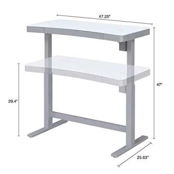 TRESANTI Coastal Adjustable Height Desk, White