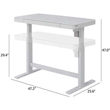 TRESANTI Coastal Adjustable Height Desk, White