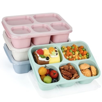 Lunbxx Bento Lunch Boxes - Reusable 5-Compartment Food Lunchables Containers, Snack Boxes For Adults...