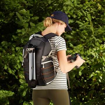 Amazon Basics Trekker Camera Backpack - Black