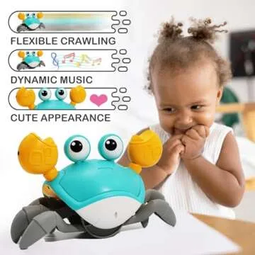 Pbooo Crawling Crab Baby Toy - Interactive, Dancing and Crawling Toy for Infants