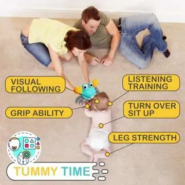 Pbooo Interactive Crawling Crab Toy for Babies 3-12 Months