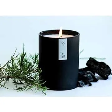 Calyan Wax Soy Wax Candle, Aspen & Fog Scented Candle for The Home | Premium Candle with Essential Oils | 10.2 oz 50 Hour Burn Time | Soy Candle in Matte Black Jar Gift for Men