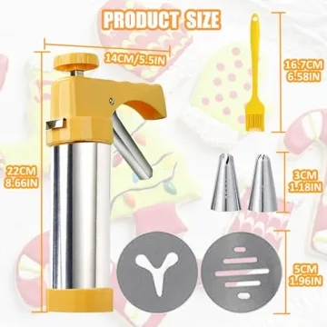 Stainless Steel Cookie Press Gun Kit for Baking