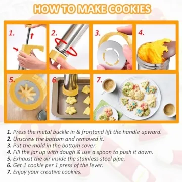 Stainless Steel Cookie Press Gun Kit for Baking