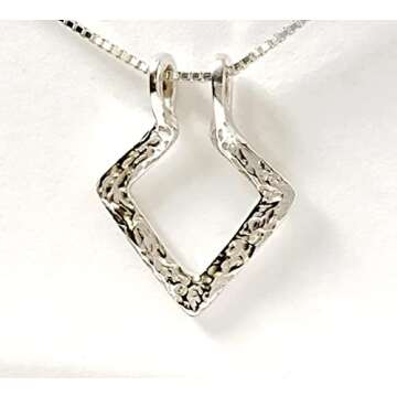 Geometric Ring Holder Necklace Made in USA by Ali C Art Handmade, Sterling Silver Keeper Jewelry, We...