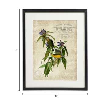 IDIOPIX Vintage Bird & Botanical Home Decor Wall Art Print Set of 4 Prints UNFRAMED No.1